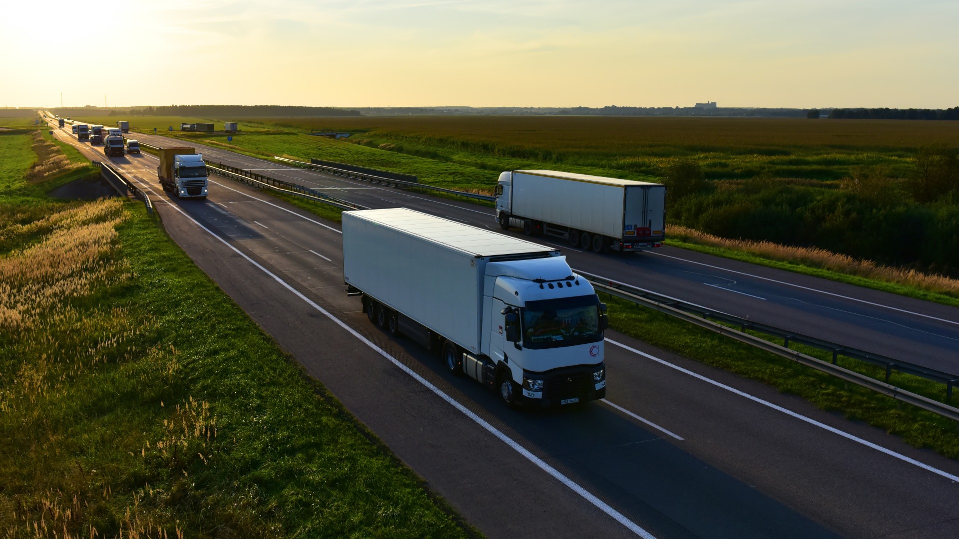 Renault,Magnum,Truck,By,With,Semi-trailer,Driving,Along,Highway.,Goods