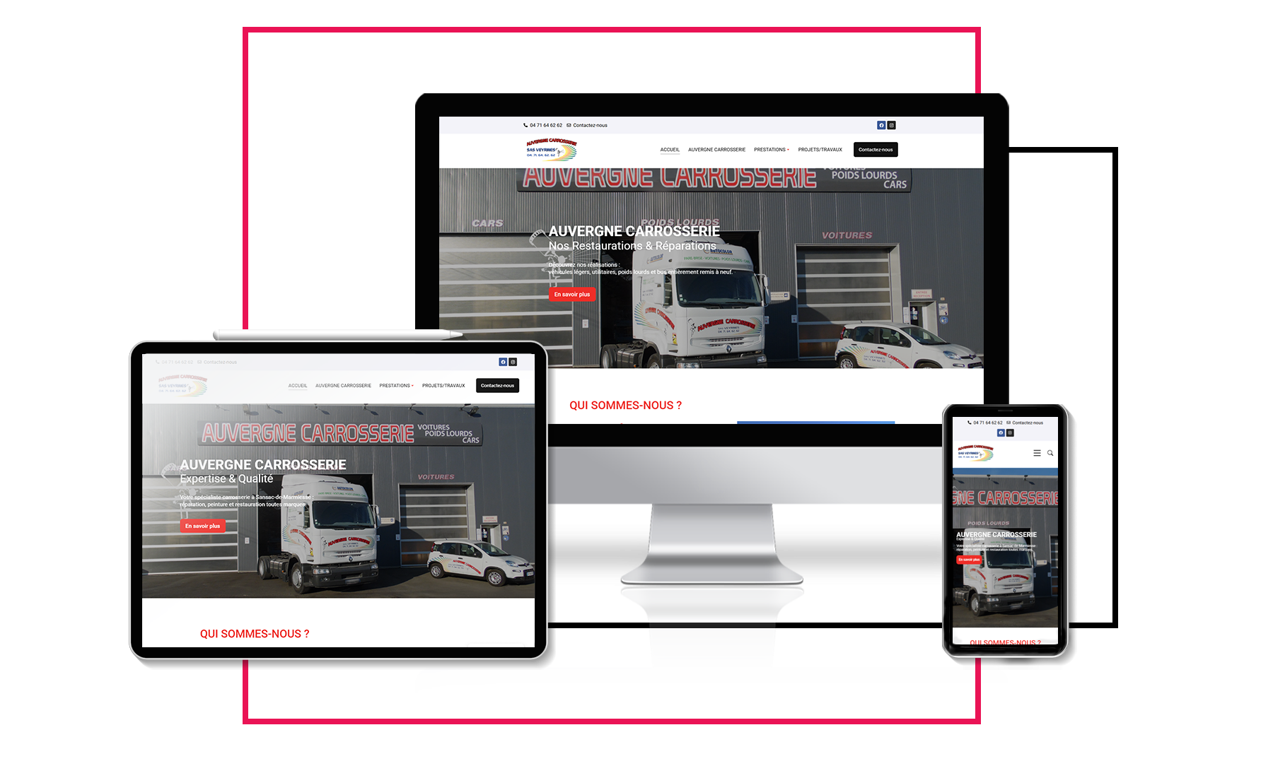 Site web Auvergne Carrosserie réalisé par l’agence Z-INDEX